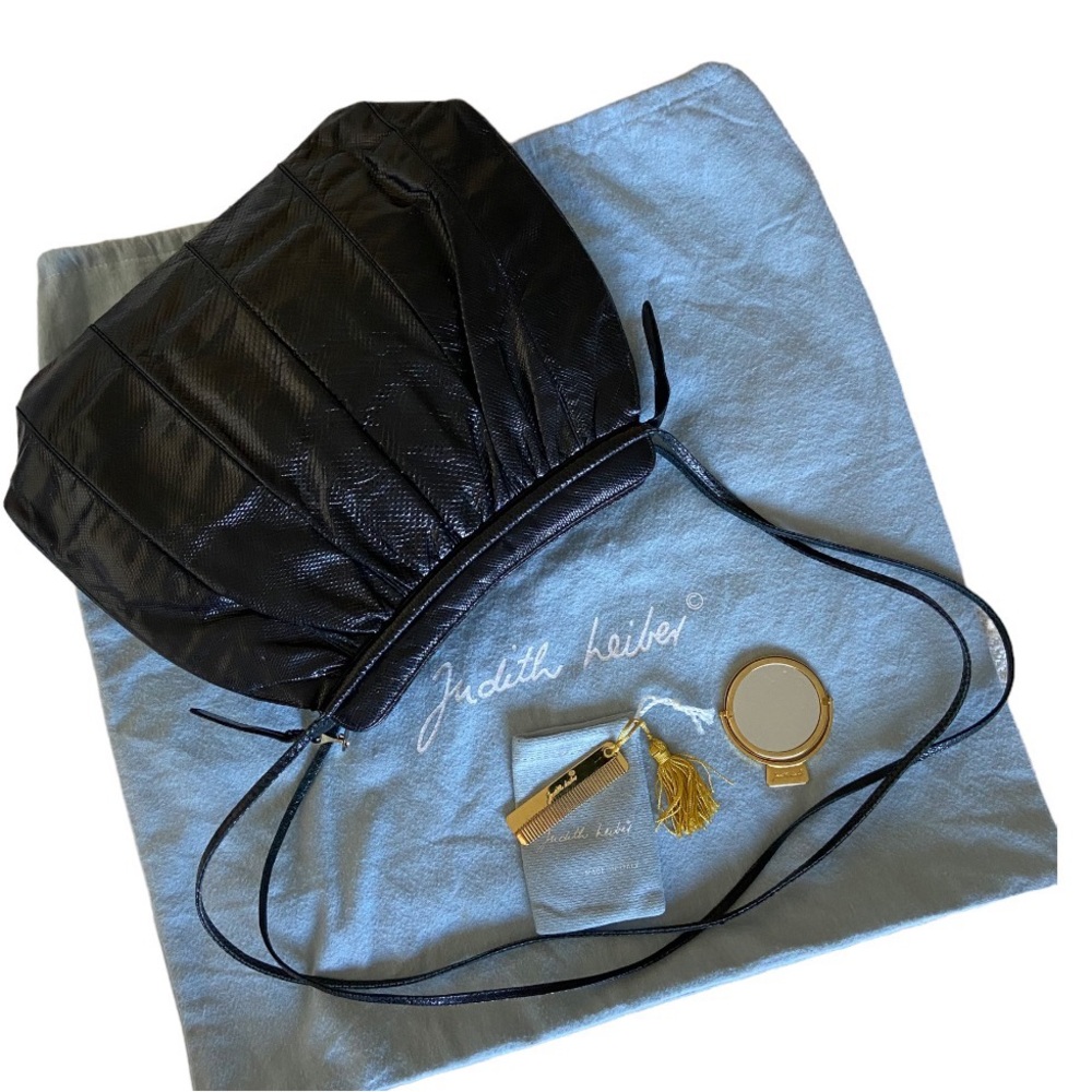 Judith lieber snakeskin leather bag, 1980’s
